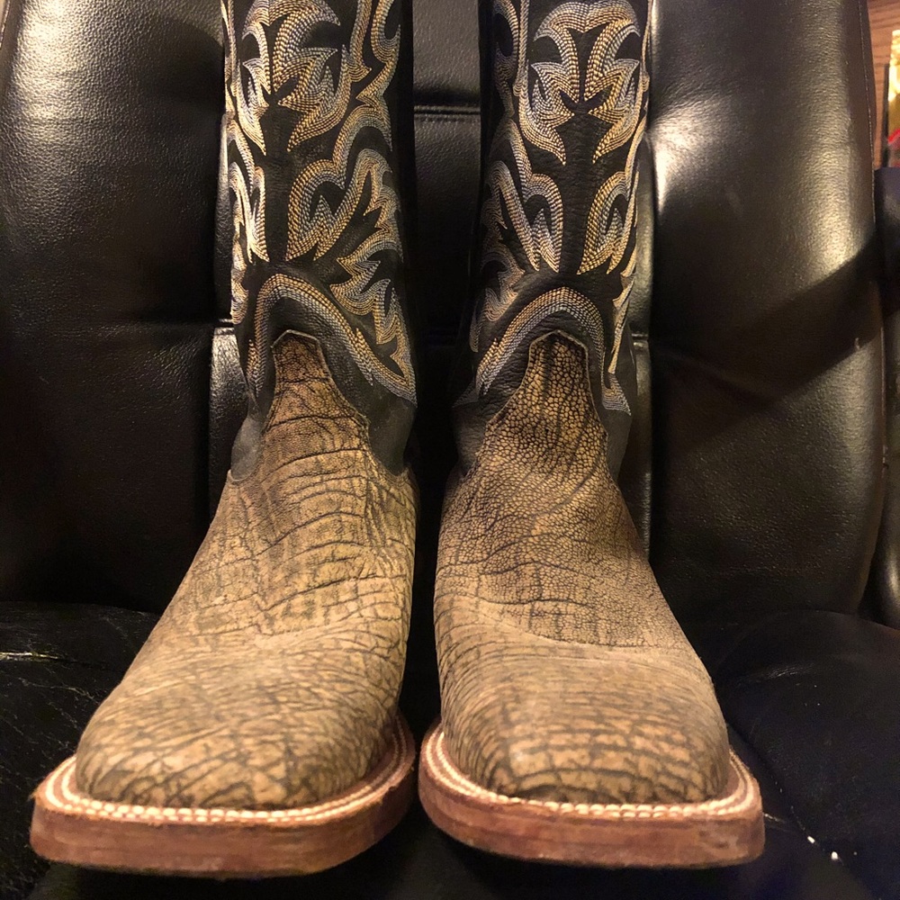 Justin Grey Safari Elephant Square Toe Boots